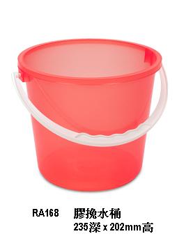 Pail with plastic handle